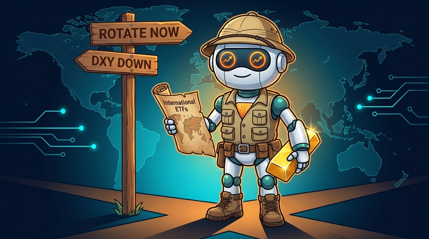 Spot as an explorer at a crossroads deciding between international ETFs and gold
