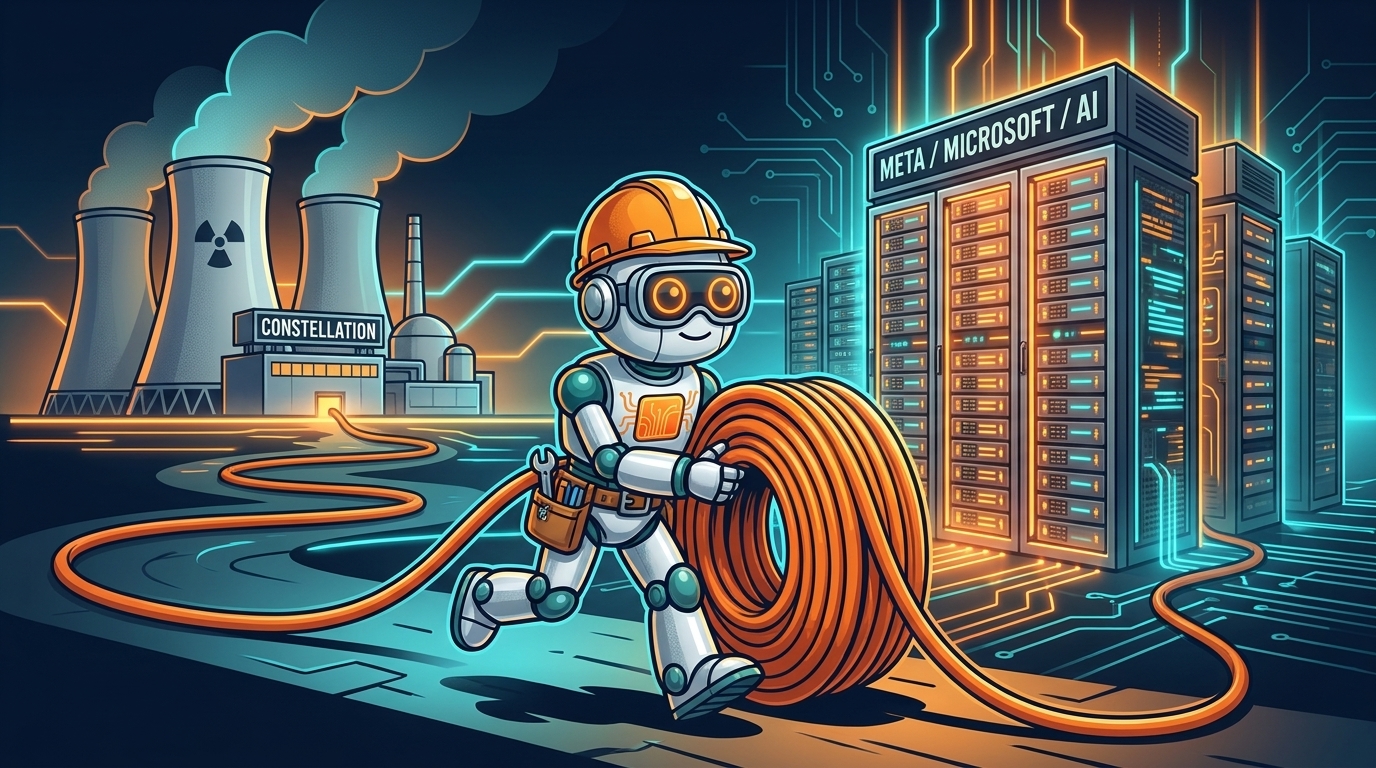 Spot the electrician connecting nuclear power to Big Tech AI data centers