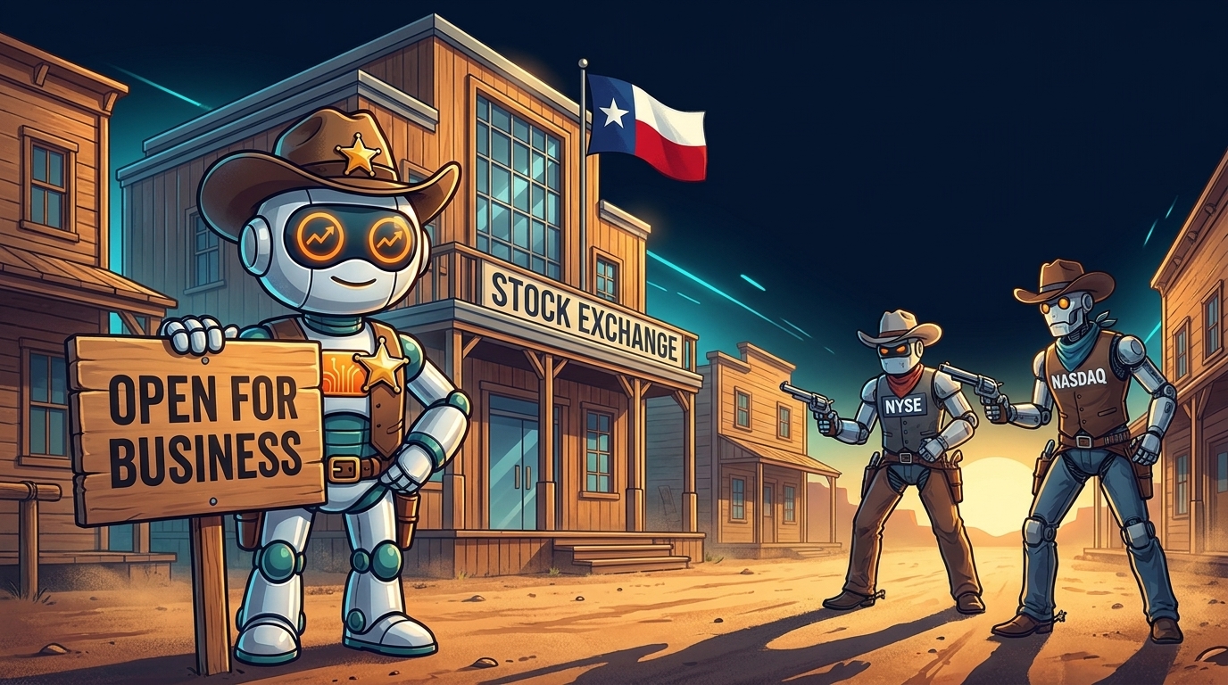 Spot as sheriff outside a new Texas exchange with NYSE and Nasdaq rivals watching