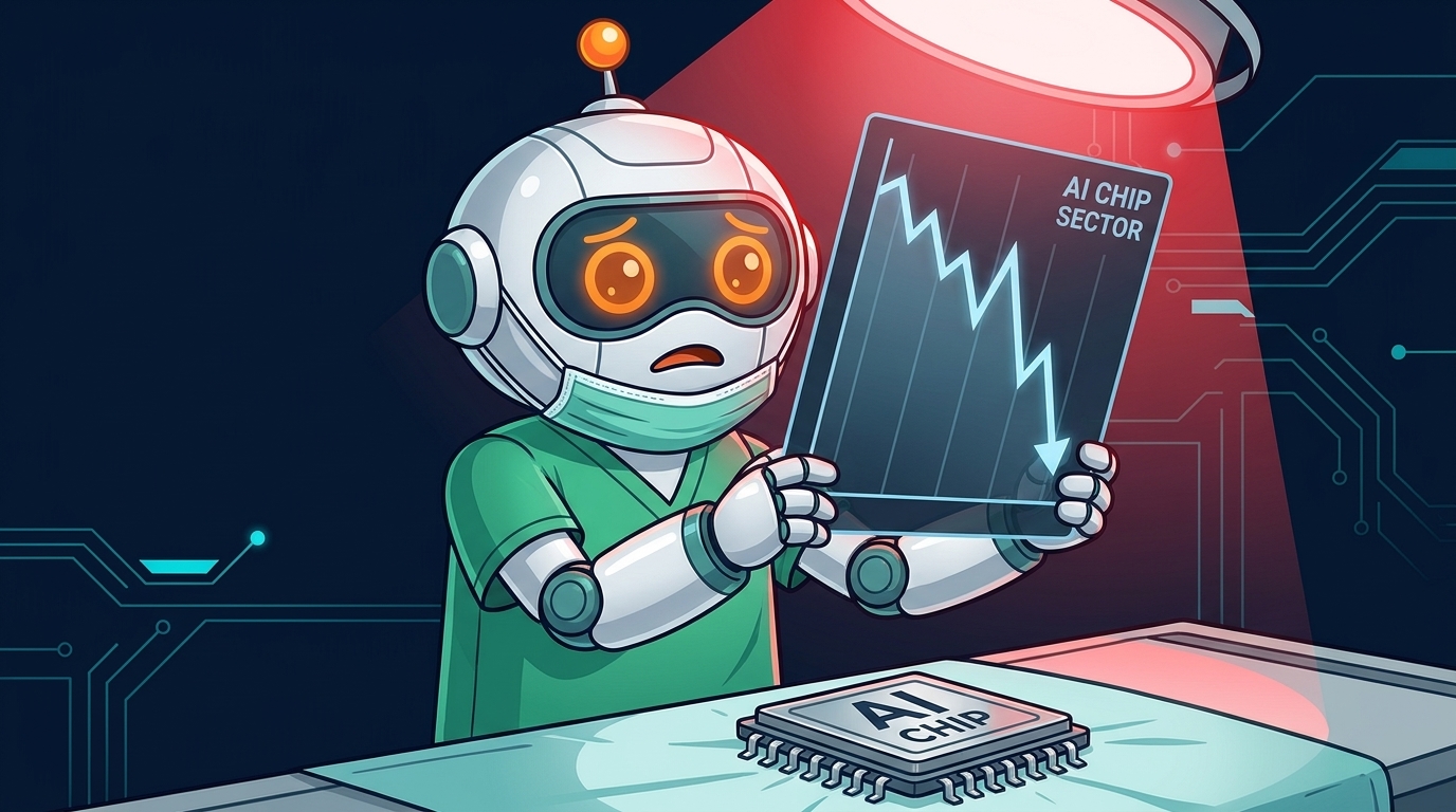 Spot as a surgeon examining a declining AI chip sector X-ray