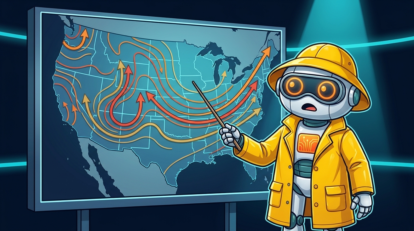 Spot as a meteorologist forecasting a yield storm across the U.S.