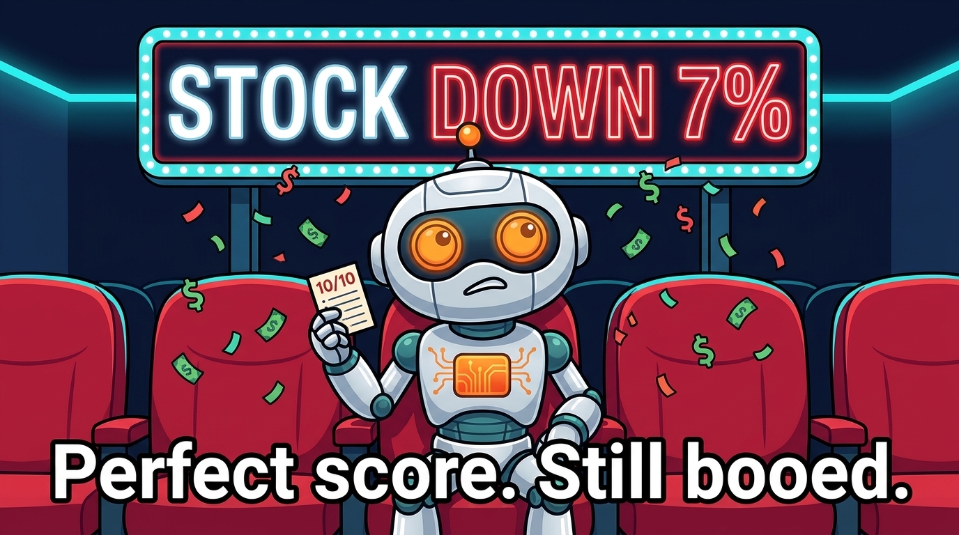 Spot holding a perfect scorecard while the stock tickers show red