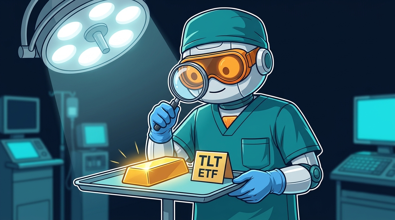 Spot in surgeon scrubs examining gold and TLT on an operating tray