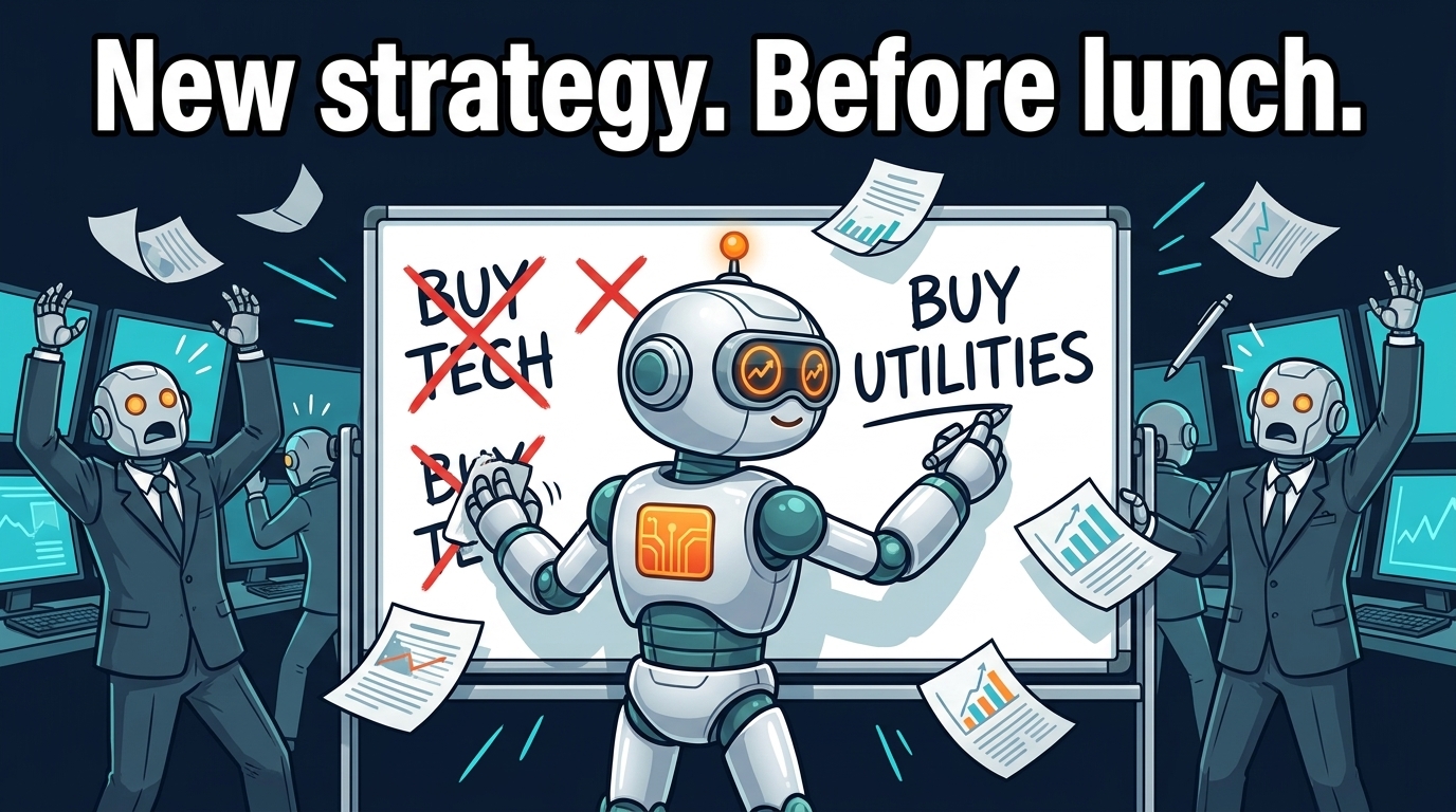 Spot frantically changing the Wall Street strategy whiteboard from tech to utilities