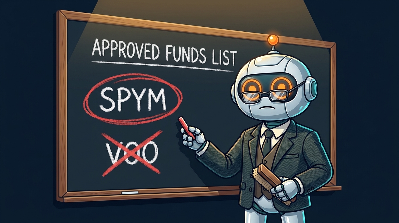 Spot as a school principal approving the Trump Account fund list and crossing out VOO