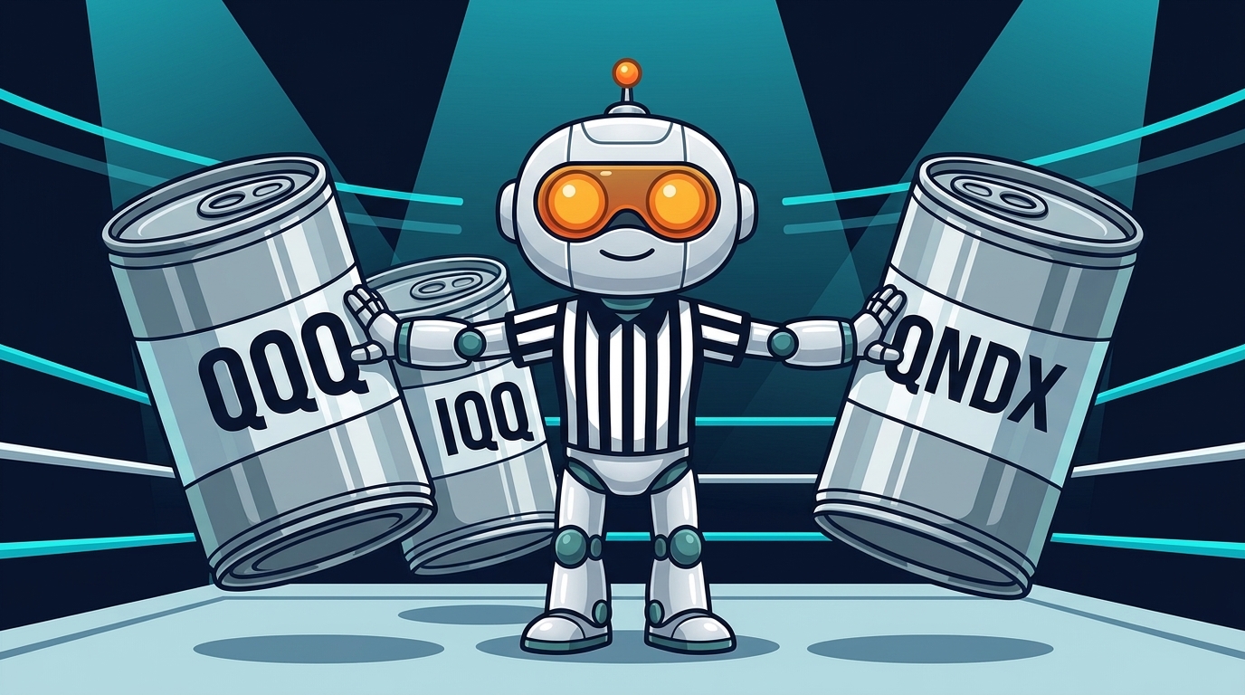 Spot refereeing the three-way Nasdaq-100 ETF fight between QQQ, IQQ, and QNDX