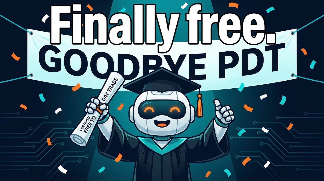 Spot graduating from PDT restriction with a diploma and confetti