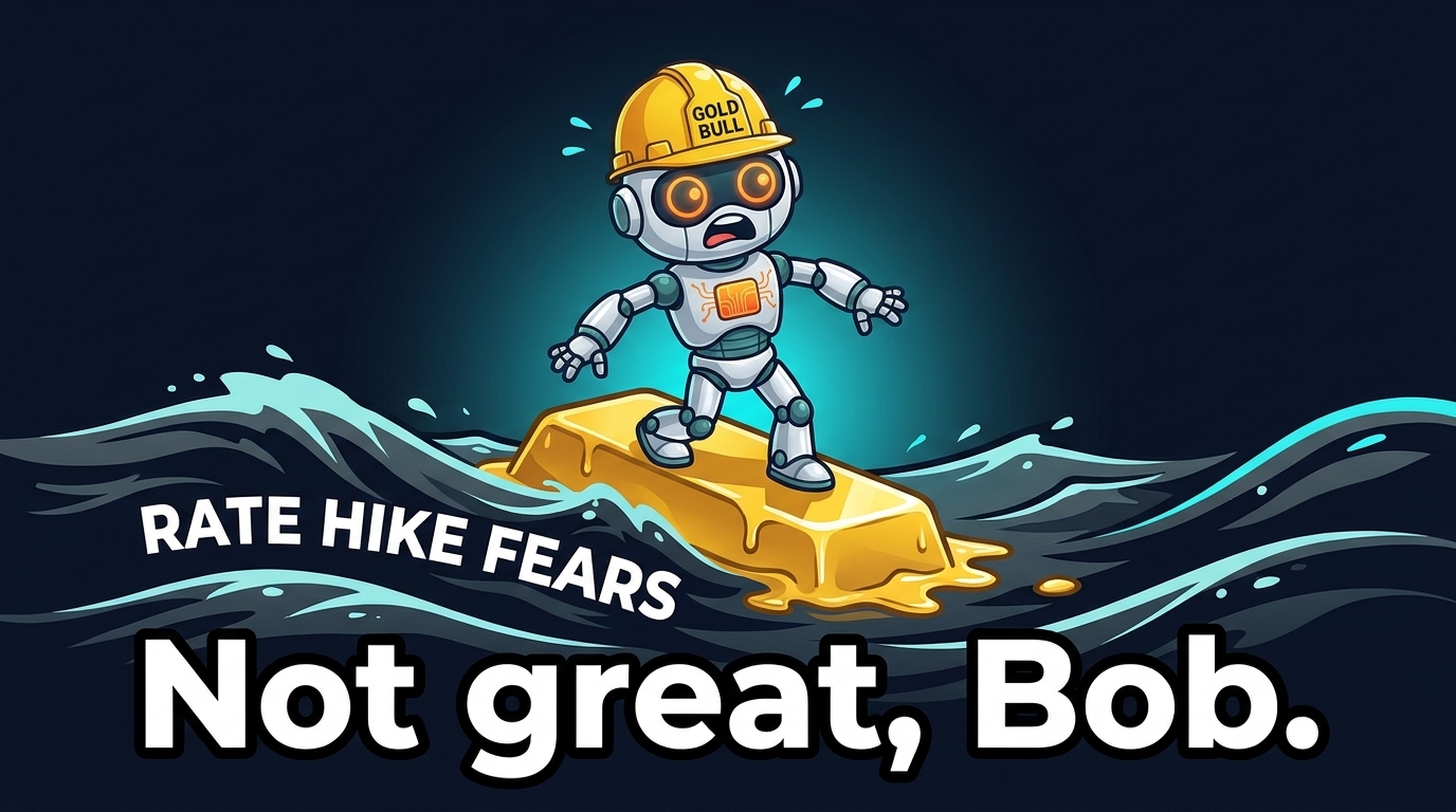 Spot on a sinking gold bar as rate hike fears rise around him