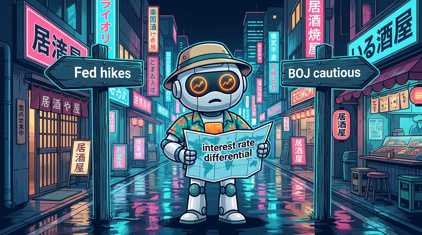 Spot as a confused tourist caught between Fed hikes and a cautious Bank of Japan