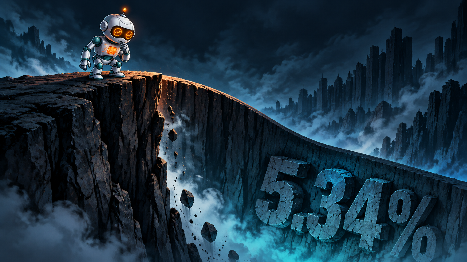 Spot standing at the edge of a yield cliff staring at 5.34% carved in stone