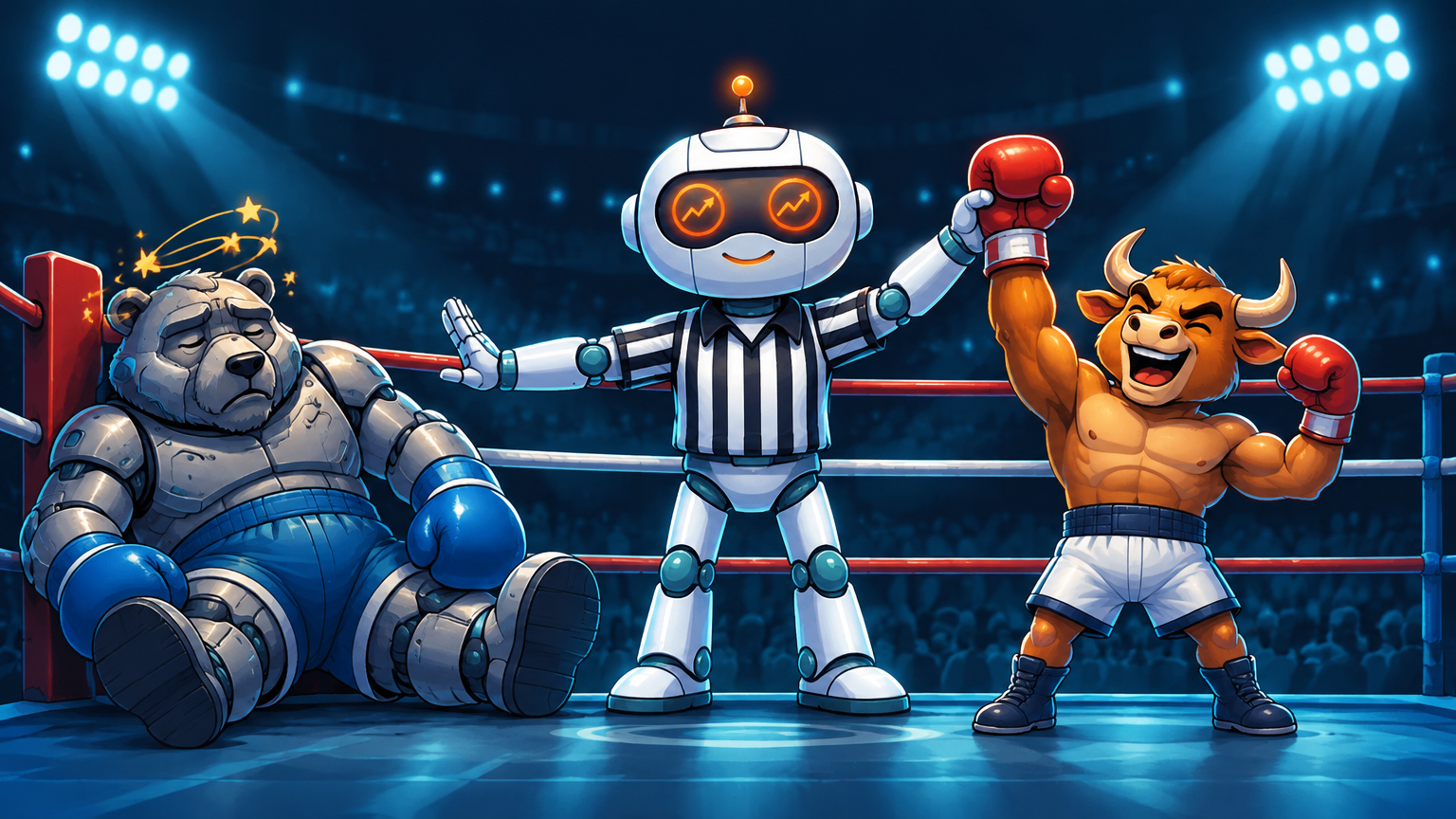Spot as a referee between Big Tech and Small Caps in a boxing ring
