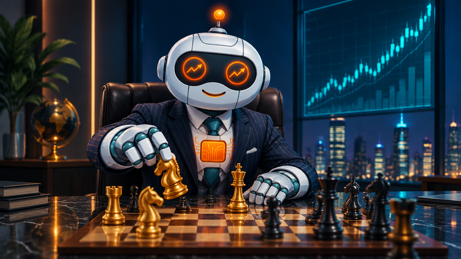 Spot in a pinstripe suit thinking through a multi-piece chip strategy