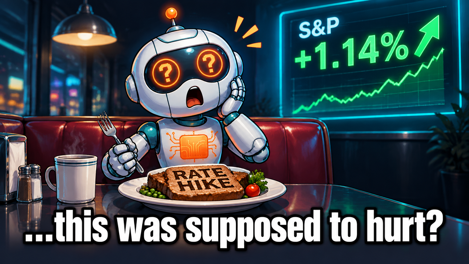 Spot confused that stocks went up after the rate hike