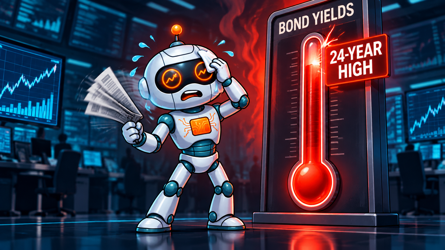 Spot sweating next to a bond yield thermometer at a 24-year high