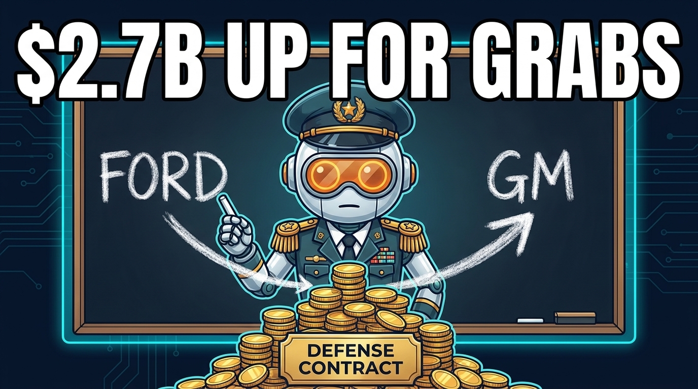 Spot in a general's uniform mapping out the Ford vs. GM defense contract strategy