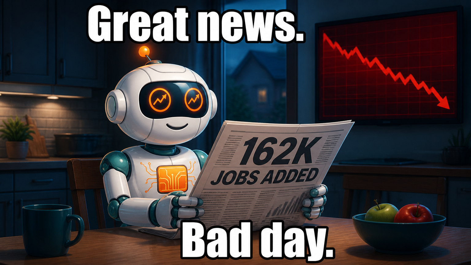 Spot happy about jobs but nervous about falling stocks